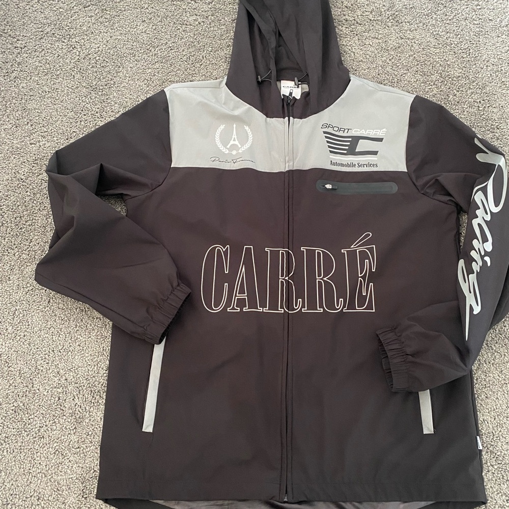 Carré Black and Gray Hooded Jacket